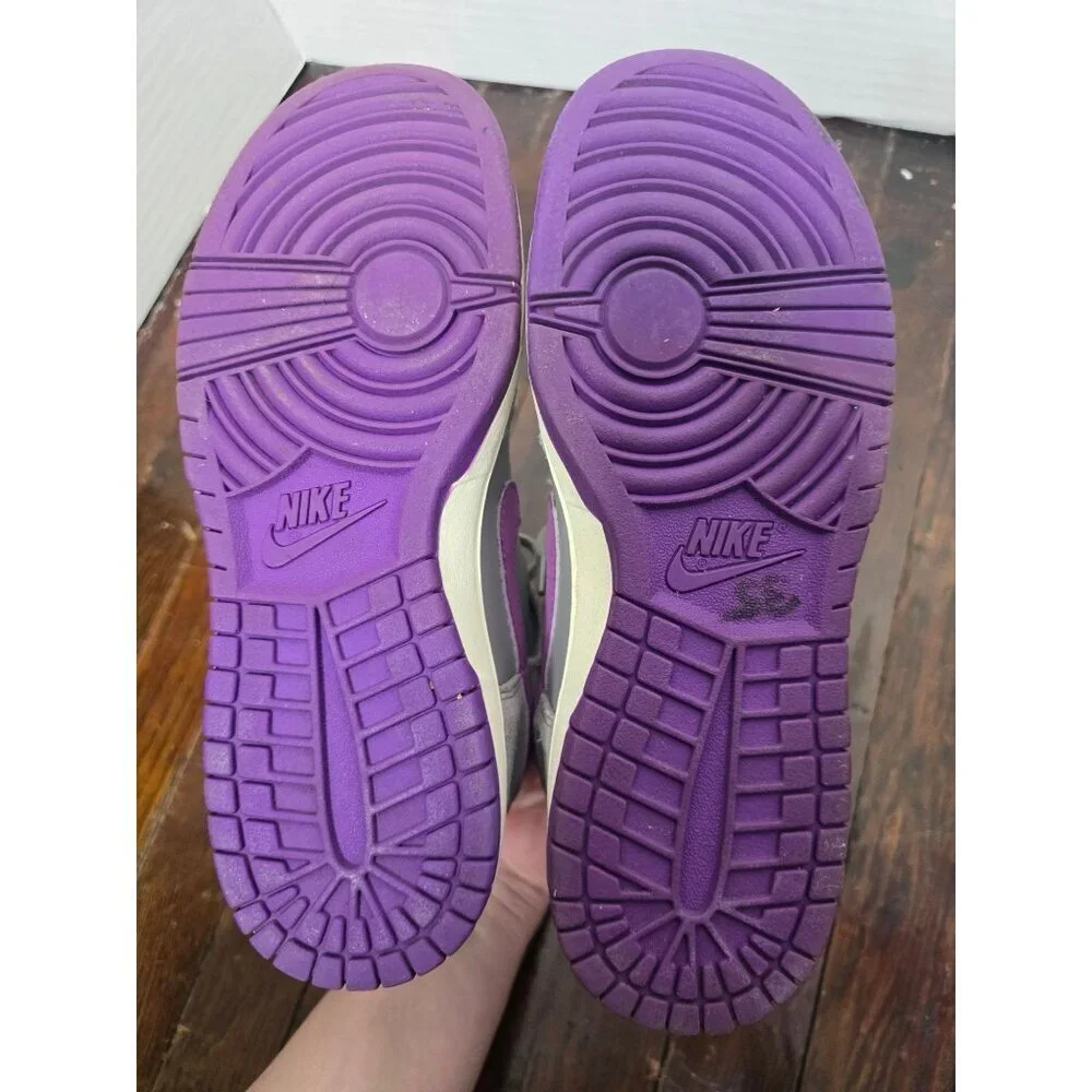 Nike Dunk High Skinny Sneakers Grey Purple Polka Dot size 7 Women's